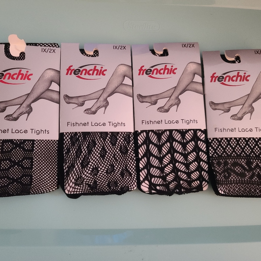 Lot of 4 fishnet lace tights 1x/2x